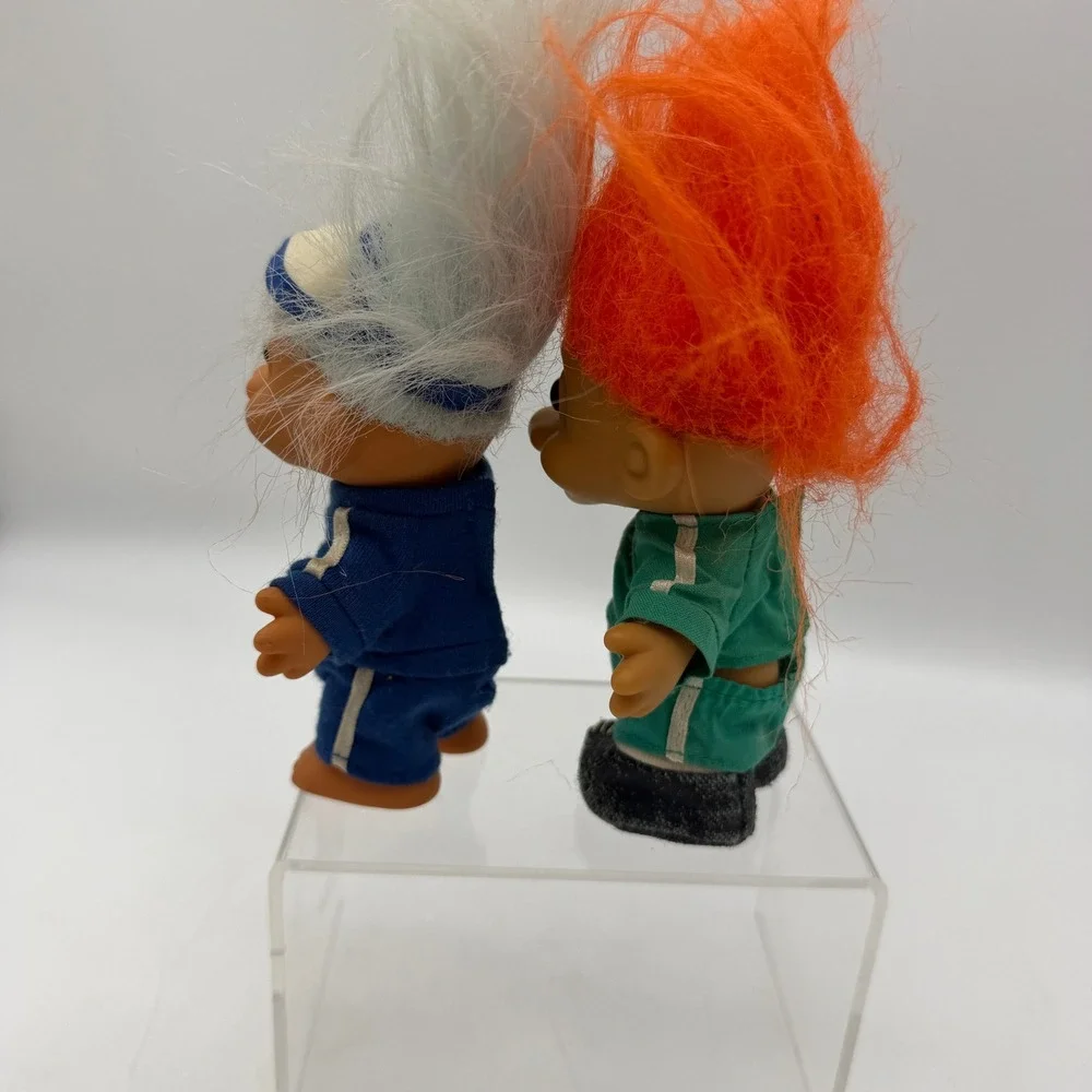 VTG Russ Troll Doll Lot 2 Coach & Super Kicker Soccer Sports 3 Inch Figures